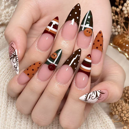 Brown Leopard French Press On Nails