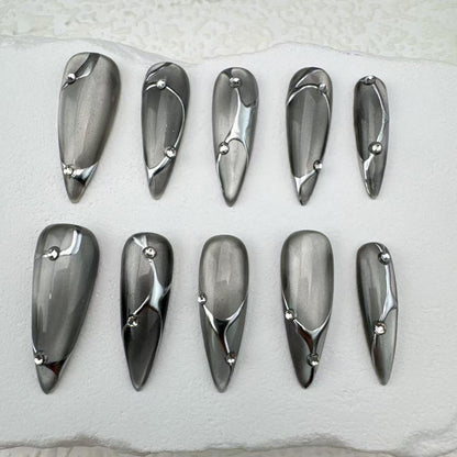 Handmade nails/custom press on nails/party press on nails/Flakes for nails/Beautiful nails gift/nail art/Long nails/Almond nails