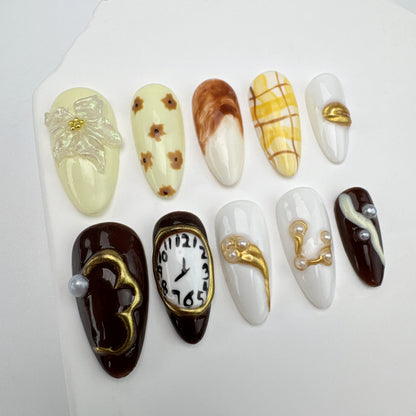 Handmade nails/custom press on nails/party press on nails/Flakes for nails/Beautiful nails gift/nail art/Long nails/Almond nails