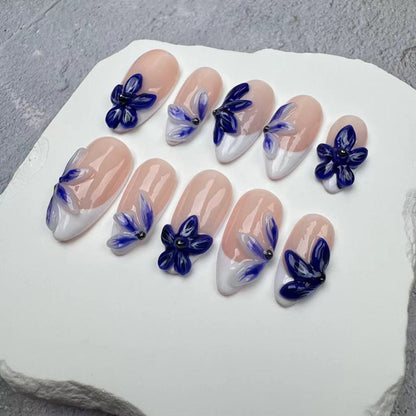 3D Nails/custom press on nails/party press on nails/Flakes for nails/wedding nails gift/Japanese nails/Long nails/Almond nails