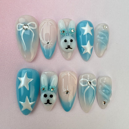3D nature Nails/custom press on nails/party press on nails/Flakes for nails/especially nails gift/cute/Long nails/Almond nails