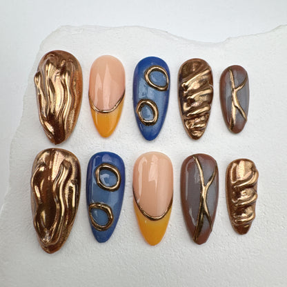 Handmade nails/custom press on nails/party press on nails/Flakes for nails/Beautiful nails gift/nail art/Long nails/Almond nails