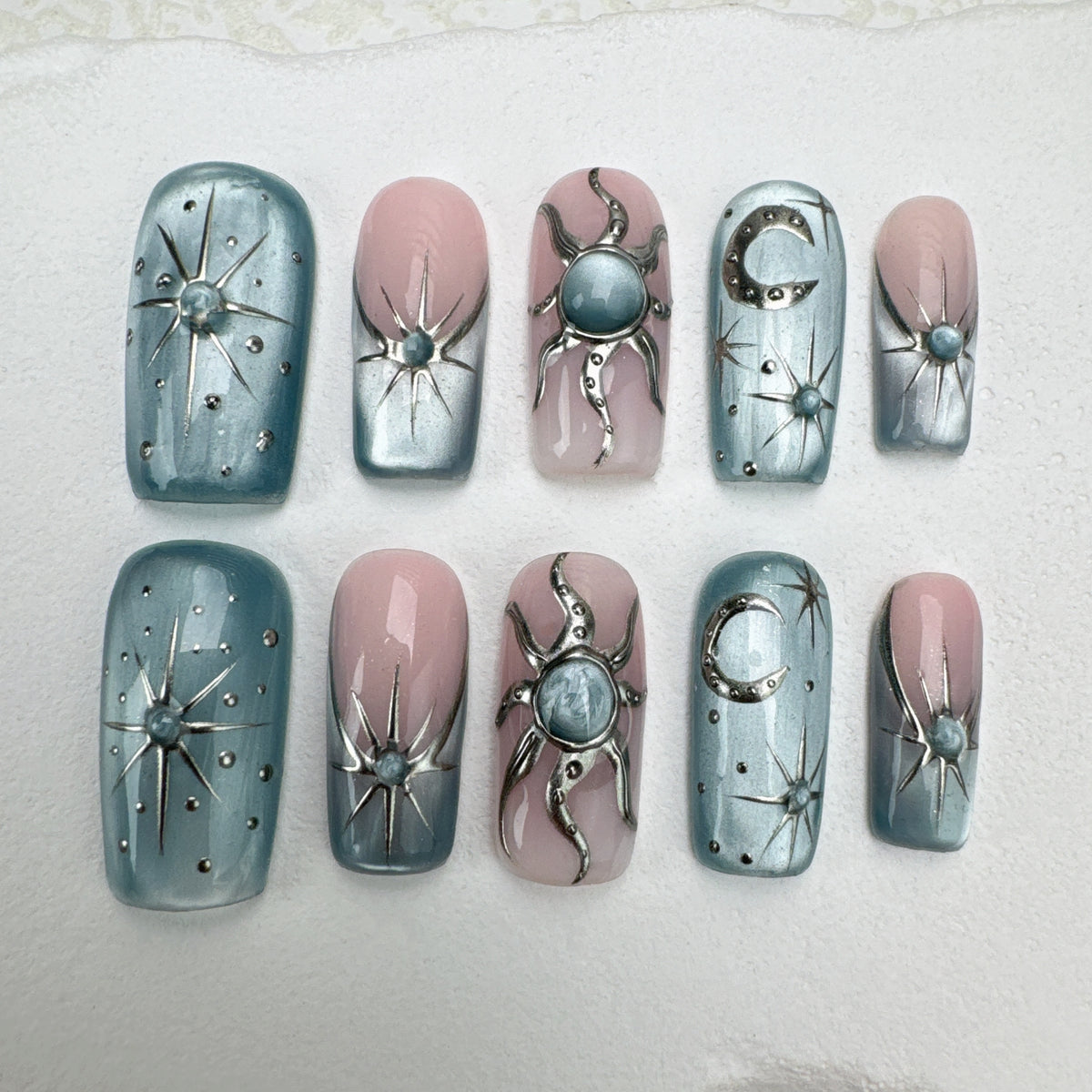 Handmade nails/custom press on nails/party press on nails/Flakes for nails/Beautiful nails gift/nail art/Long nails/Almond nails-27
