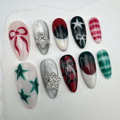 3D nails/custom press on nails/party press on nails/Flakes for nails/Beautiful nails gift/nail art/Long nails/Almond nails-15