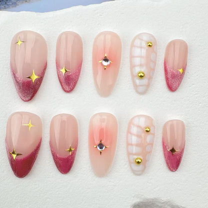 3D Handmade Nails/custom press on nails/party press on nails/Flakes for nails/Beautiful nails gift/nail art/Long nails/Almond nails
