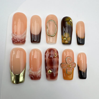 3D nails/custom press on nails/party press on nails/Flakes for nails/Beautiful nails gift/nail art/Long nails/Almond nails 11